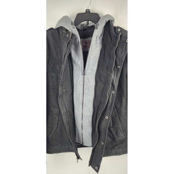 LEVI'S Durable Cotton Quilt Lined Mens Jacket Black NWT Zip Out Hood XL - Picture 10 of 15